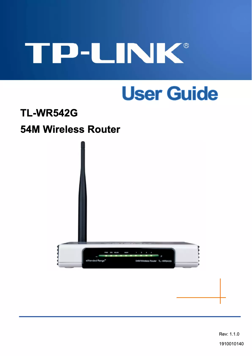 Page n°1 - Manuel utilisateur TP-Link TL-WR542G