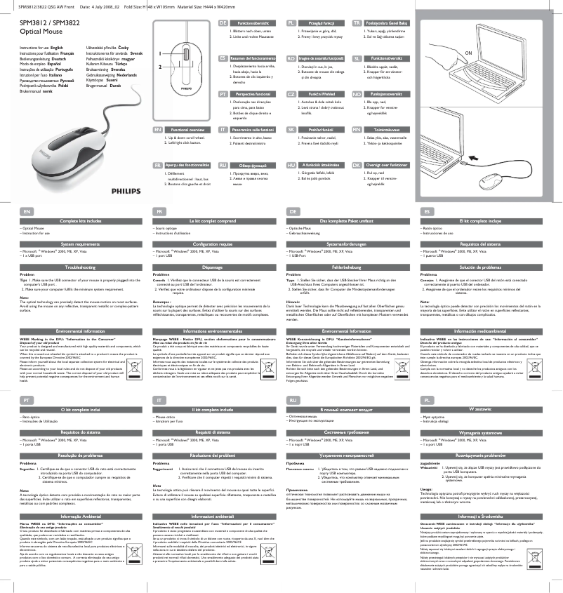 Page 1 de la notice Mode d'emploi Philips SPM3822