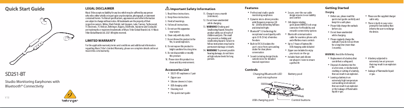 Image de la première page du manuel de l'appareil SD251-BT