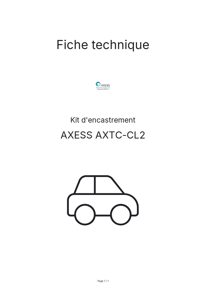 Page n°1 - Fiche technique AXESS AXTC-CL2