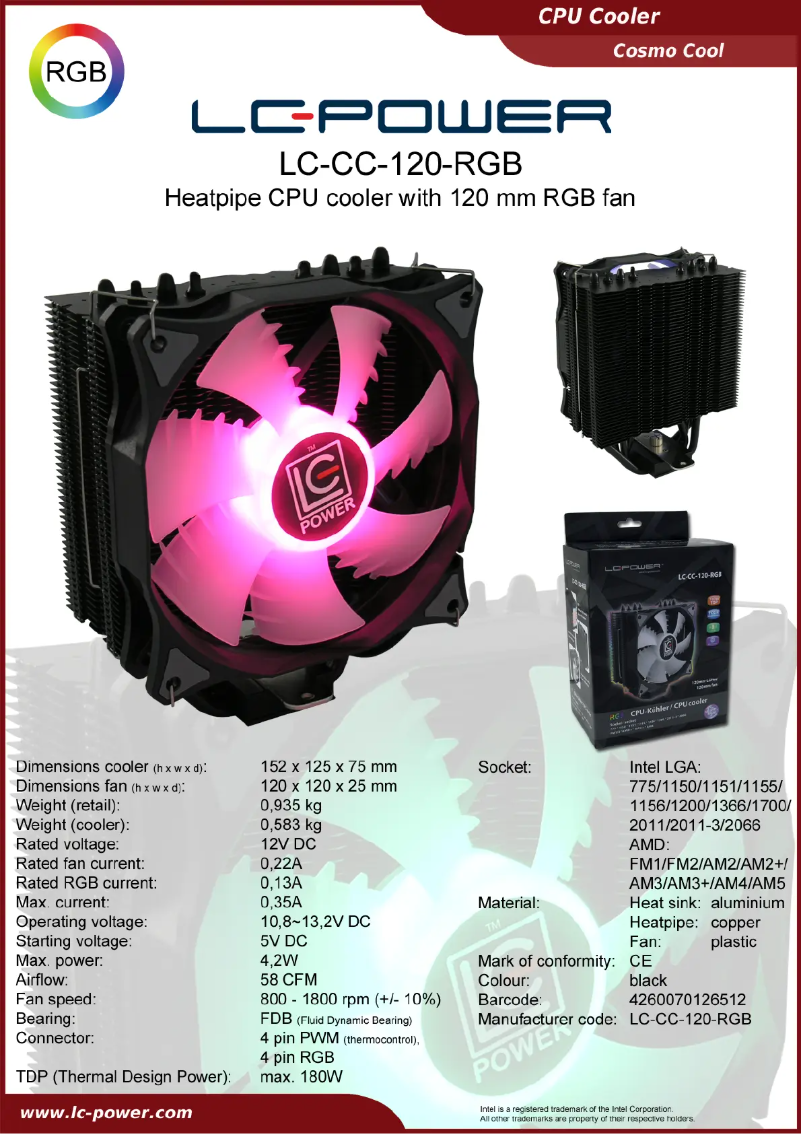 Image de la première page du manuel de l'appareil LC-CC-120-RGB