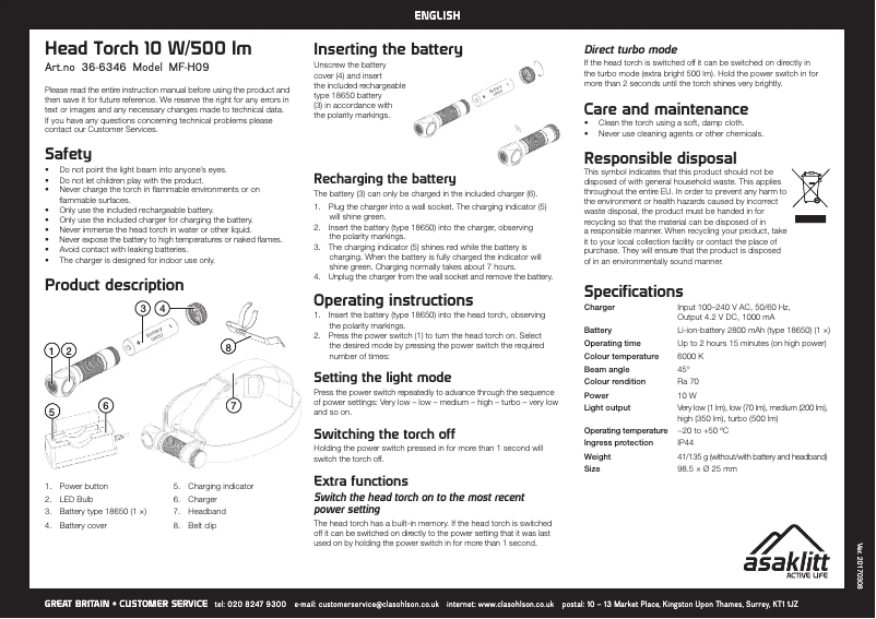 Image de la première page du manuel de l'appareil MF-H09