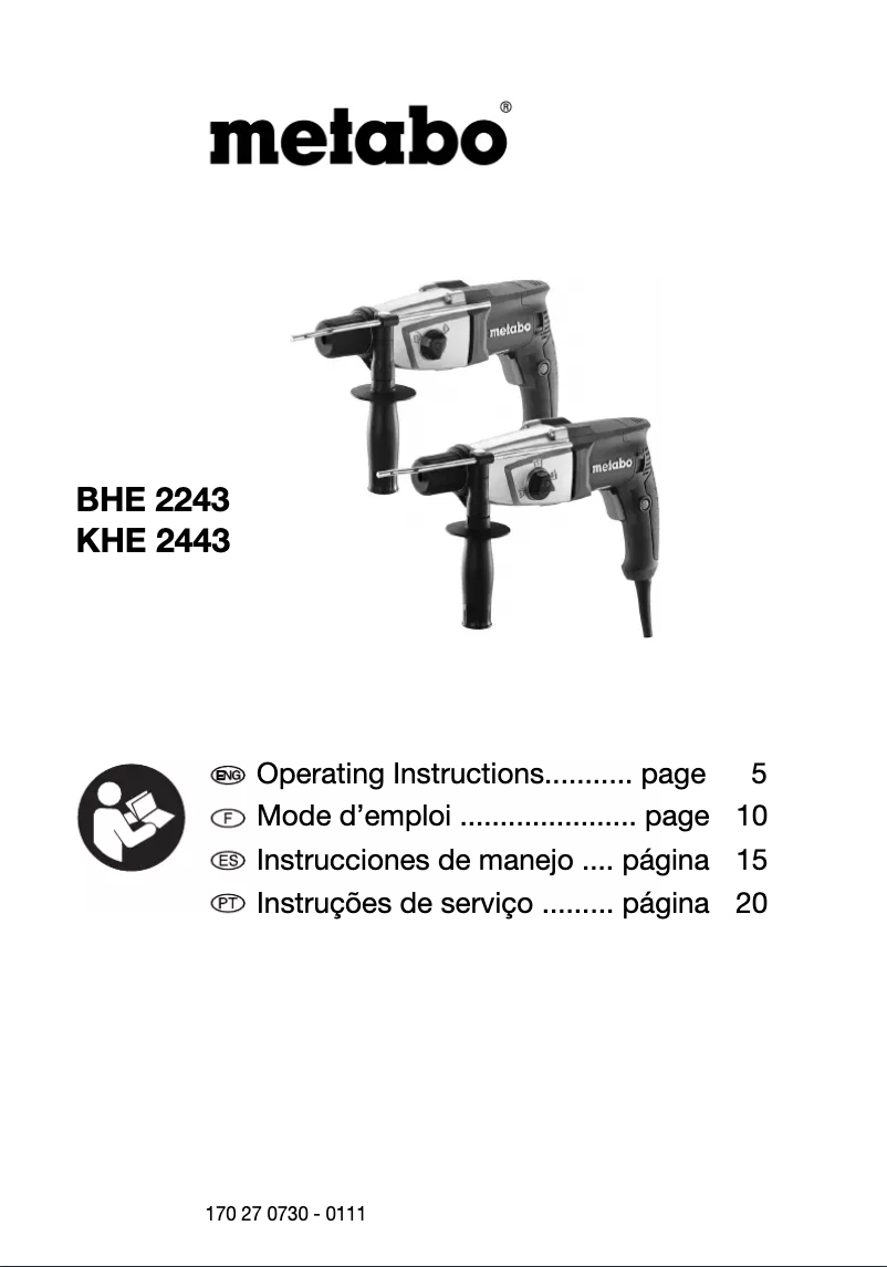 Page n°1 - Manuel utilisateur Metabo BHE 2243