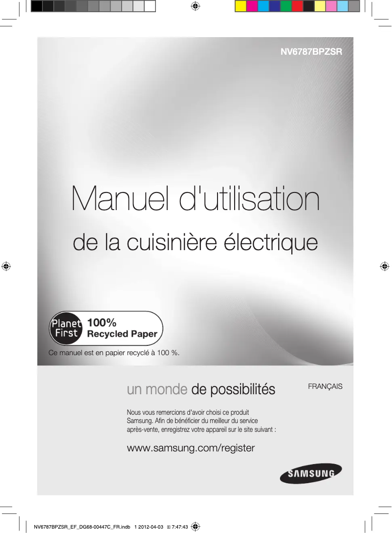Page n°1 - Manuel utilisateur Samsung NV6786BPZSR