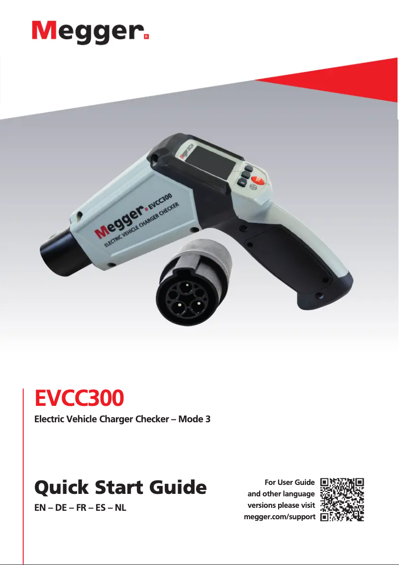 Page 1 de la notice Guide de démarrage rapide Megger EVCC300