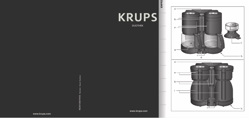 Page n°1 - Manuel utilisateur Krups Duothek KM850110