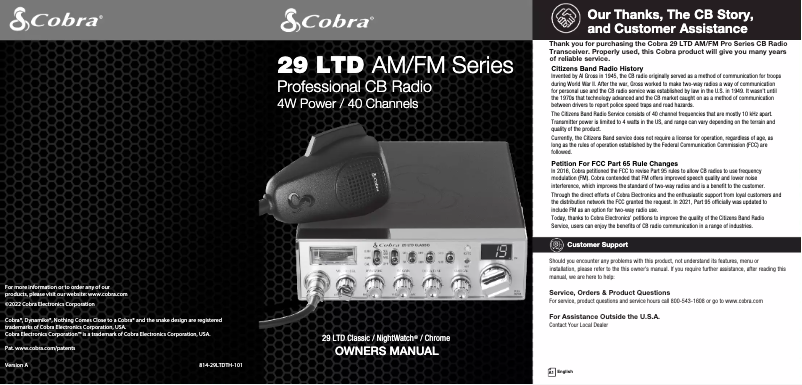 Página 1 del manual Manual de usuario Cobra 29 LTD