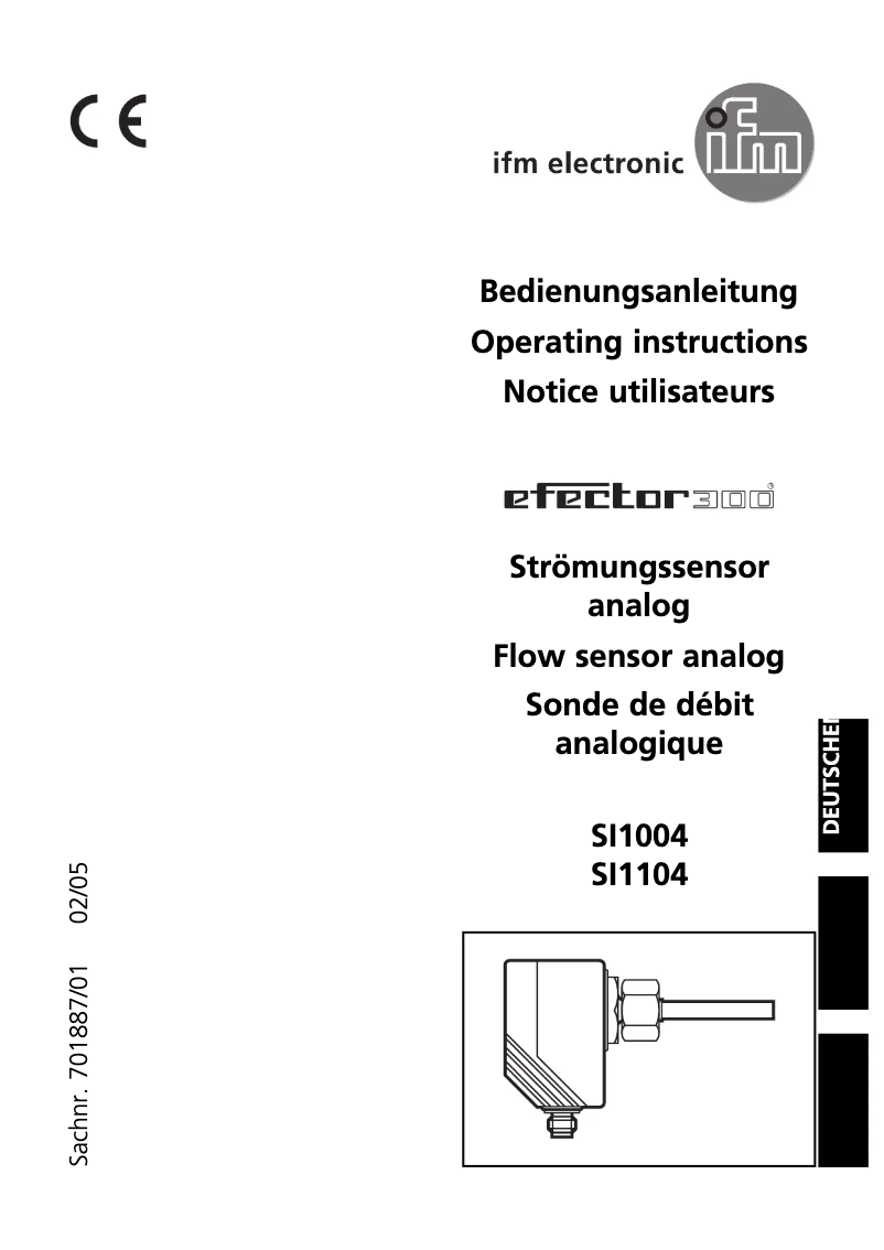 Page n°1 - Manuel utilisateur IFM SI1004
