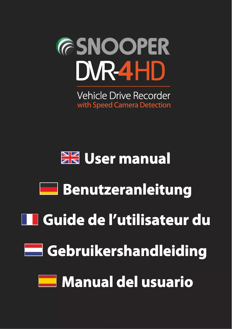 Page n°1 - Manuel utilisateur Snooper DVR-4HD