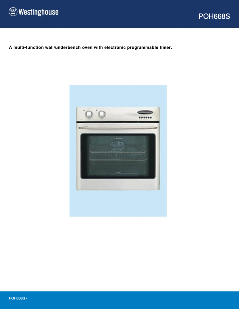 Page 1 de la notice Manuel utilisateur Westinghouse POH668S
