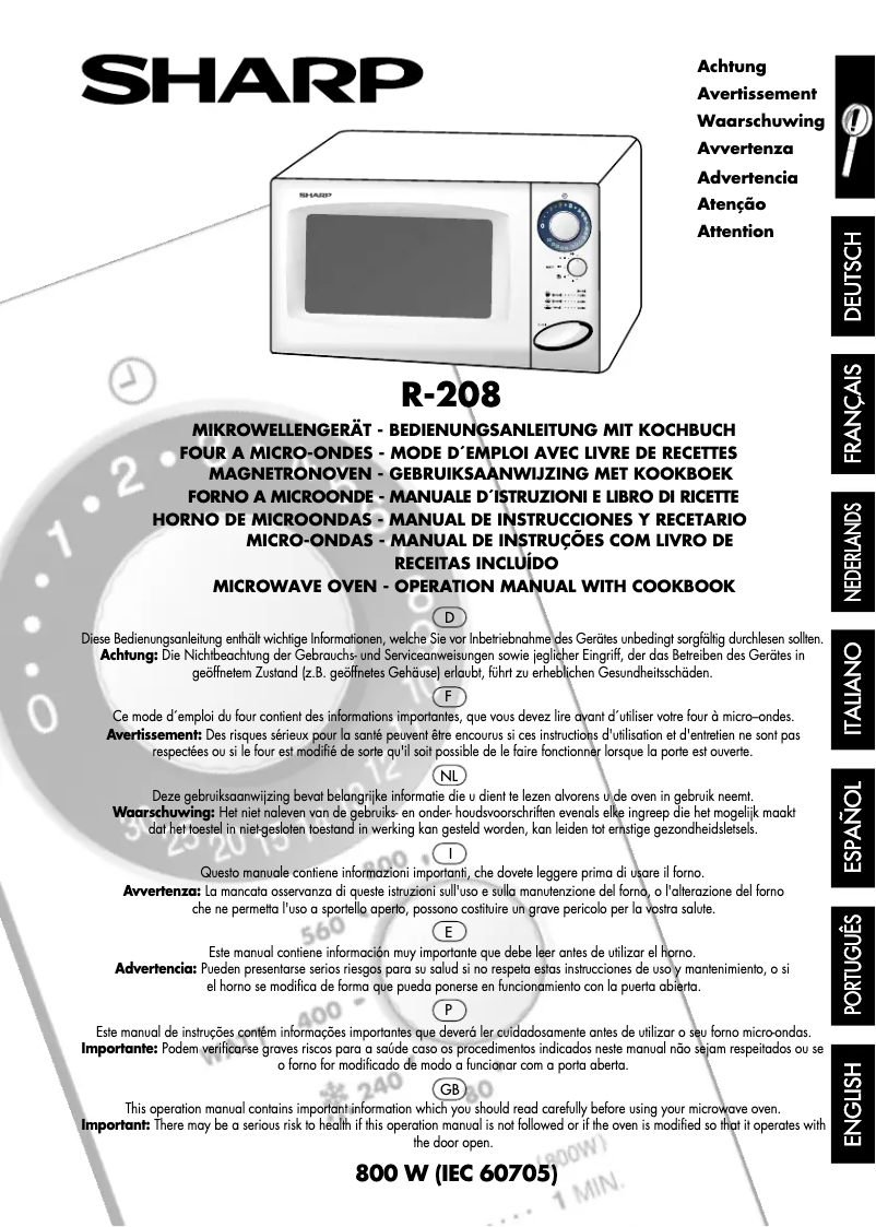 Page n°1 - Manuel utilisateur Sharp R-208