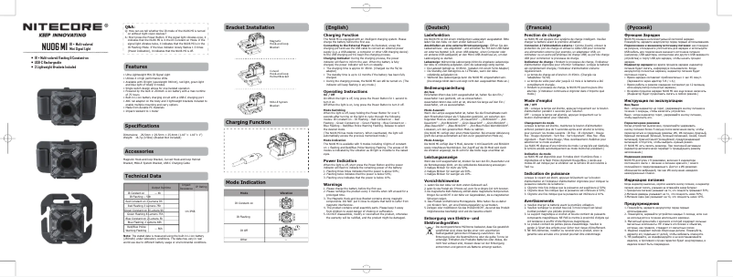 Page 1 de la notice Manuel utilisateur Nitecore NU06 MI