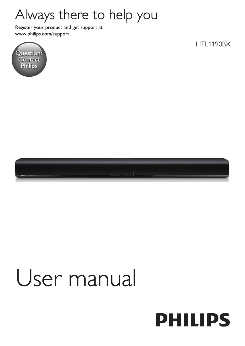 Page 1 de la notice Manuel utilisateur Philips HTL1190BX