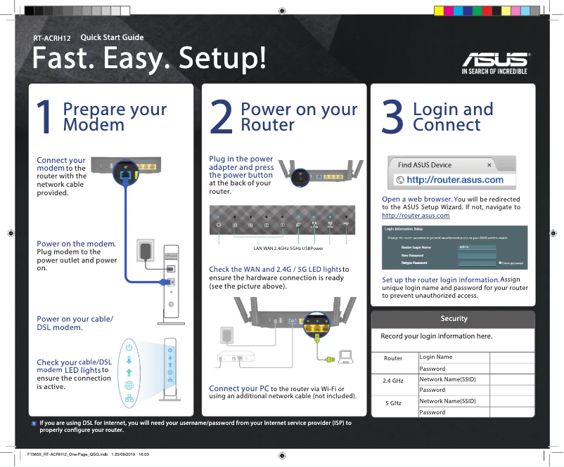 Page 1 de la notice Manuel utilisateur Asus RT-ACRH12