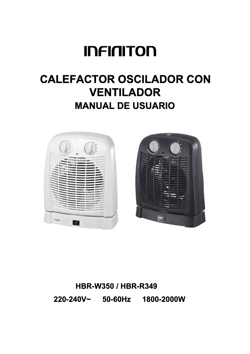 Page 1 de la notice Manuel utilisateur Infiniton HBR-W350