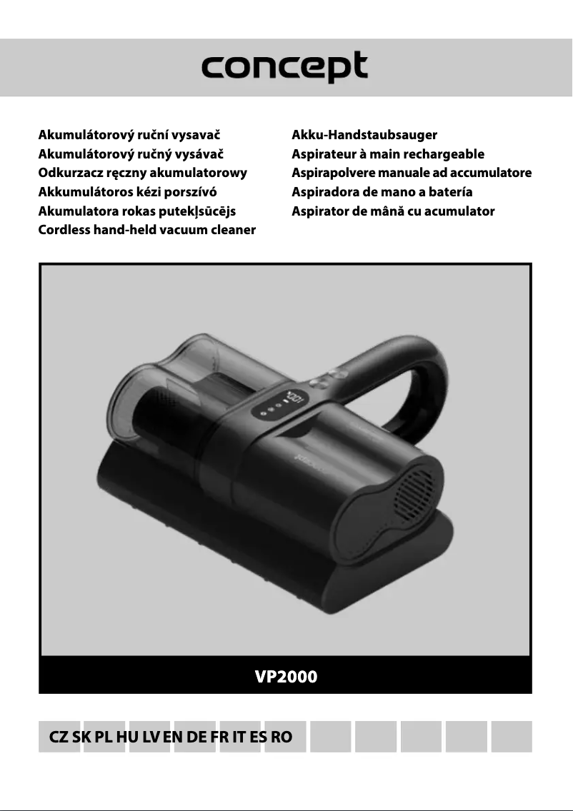Page 1 de la notice Manuel utilisateur Concept VP2000