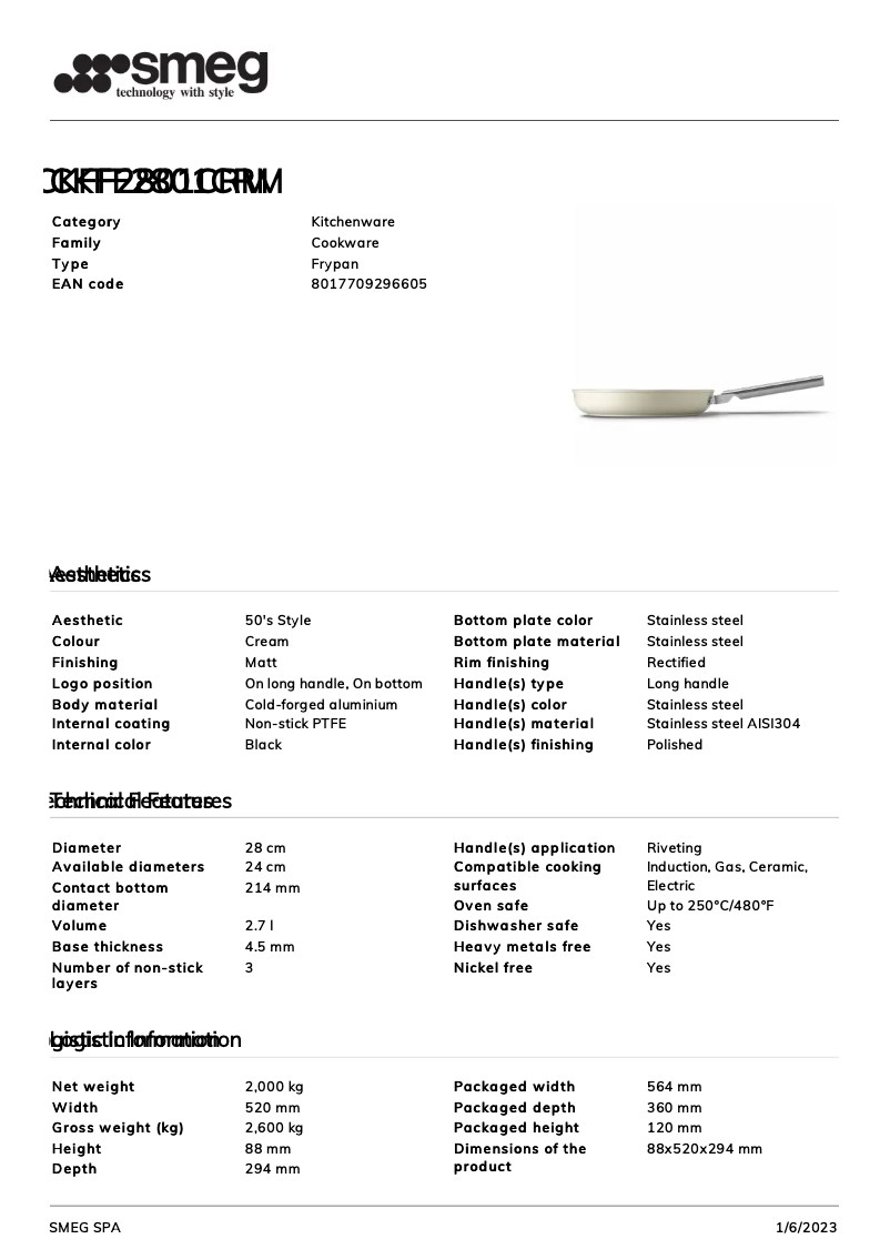 Page 1 de la notice Brochure Smeg CKFF2801CRM