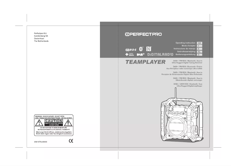 Page n°1 - Manuel utilisateur PerfectPro Teamplayer