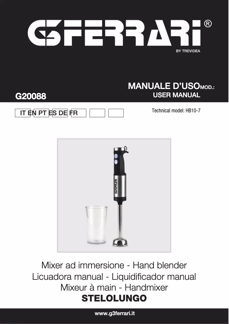 Imagen de la primera página del manual del dispositivo Stelolungo G20088