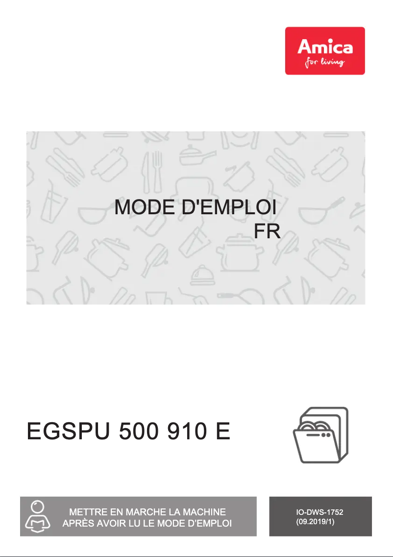 Page n°1 - Manuel utilisateur Amica EGSPU 500 910-1 E