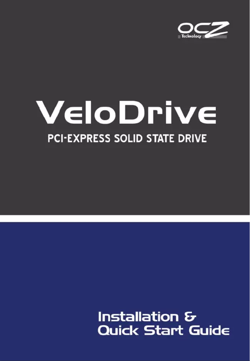 Page 1 de la notice Manuel utilisateur OCZ VeloDrive C