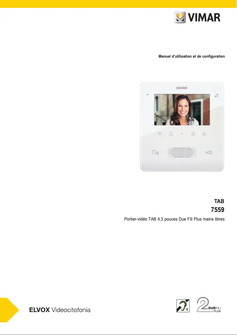 Page 1 de la notice Manuel utilisateur Vimar ELVOX 7559