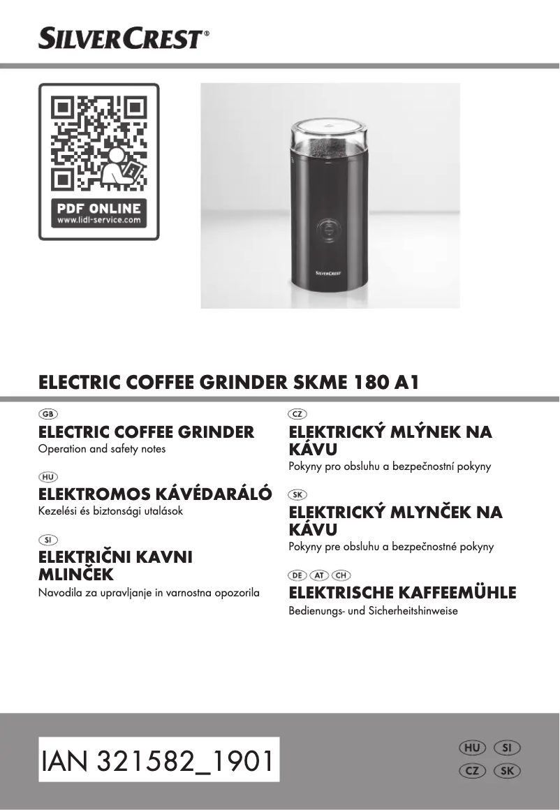 Page 1 de la notice Manuel utilisateur SilverCrest SKME 180 A1