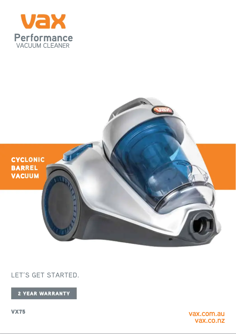 Page 1 de la notice Manuel utilisateur Vax Pet VX75