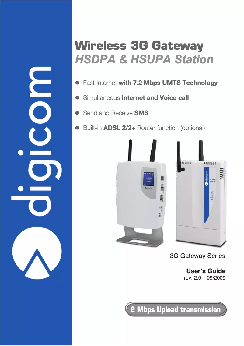 Page 1 de la notice Manuel utilisateur Digicom 3G WLL
