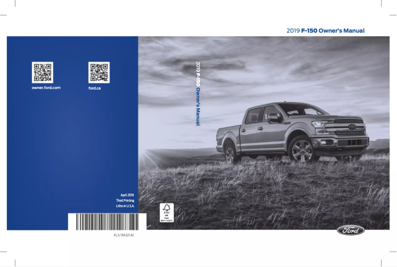 Image de la première page du manuel de l'appareil F-150 (2019)