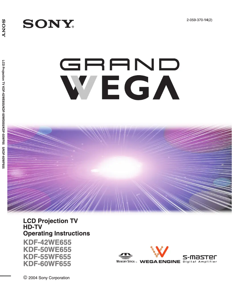 Page n°1 - Manuel utilisateur Sony KDF-55WF655