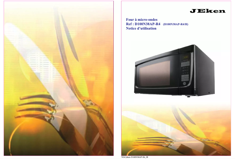 Page 1 de la notice Manuel utilisateur Jeken D100N38AP-R4