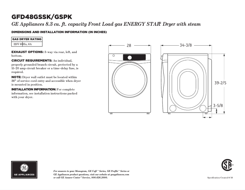 Image de la première page du manuel de l'appareil GFD48GSPKDG