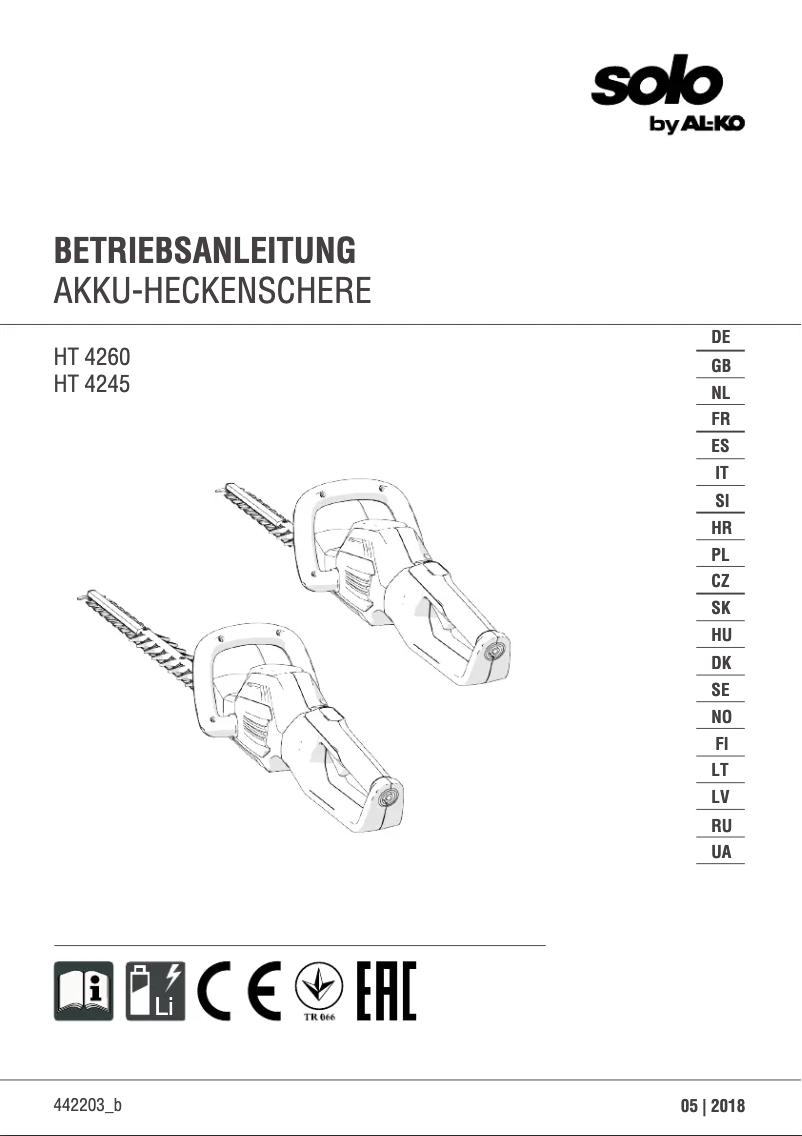 Image de la première page du manuel de l'appareil Solo Energy Flex HT 4260