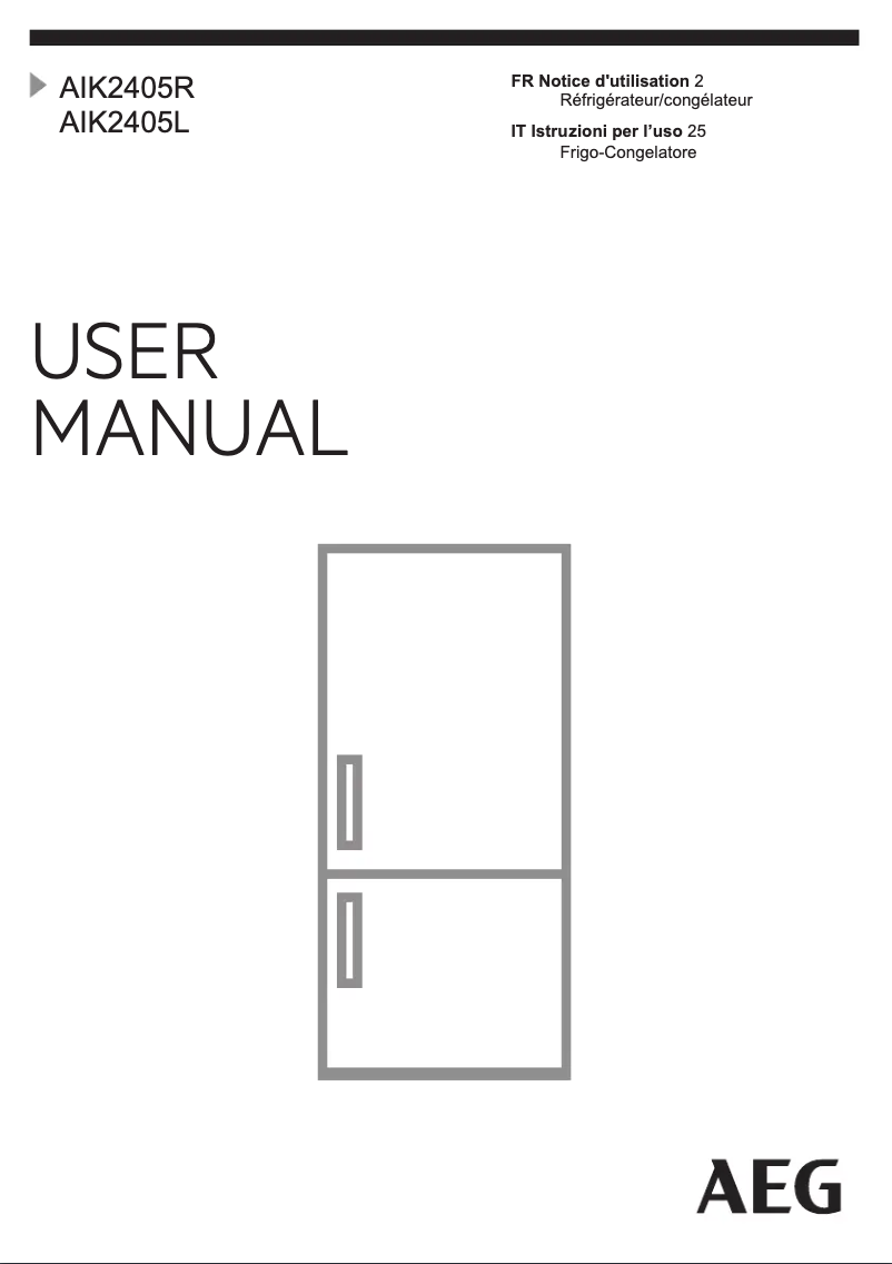Page 1 de la notice Manuel utilisateur AEG AIK2405L