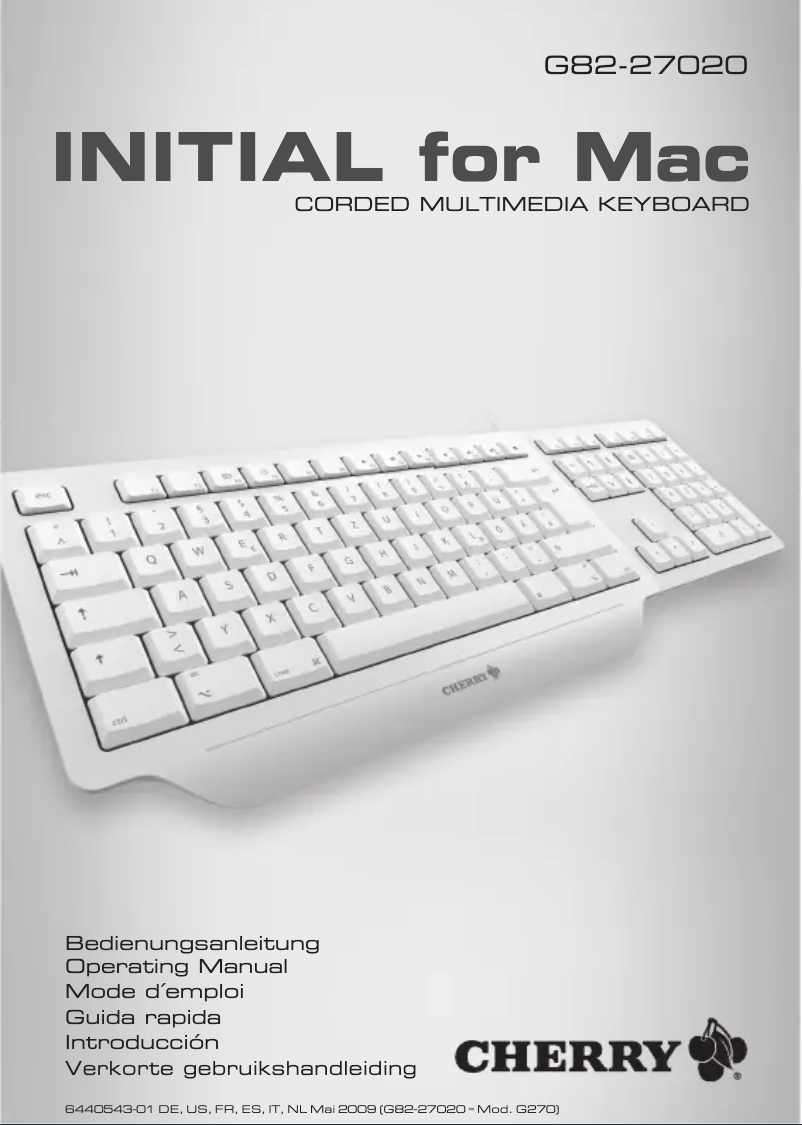 Page 1 de la notice Manuel utilisateur Cherry INITIAL for MAC G82-27020