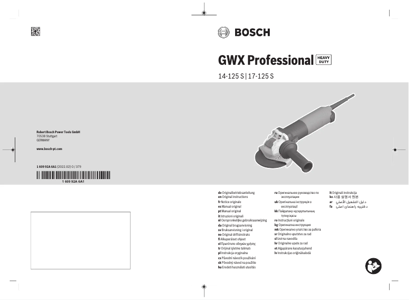 Page n°1 - Manuel utilisateur Bosch GWX 17-125 Professional