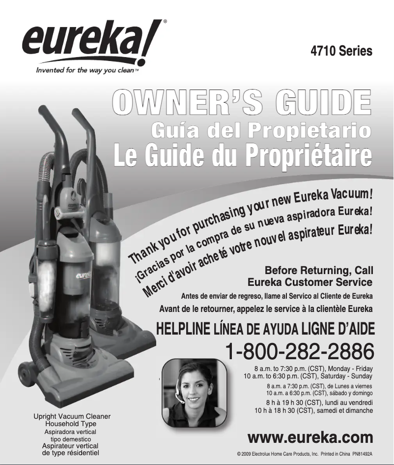 Page n°1 - Manuel utilisateur Electrolux LightSpeed 4700D
