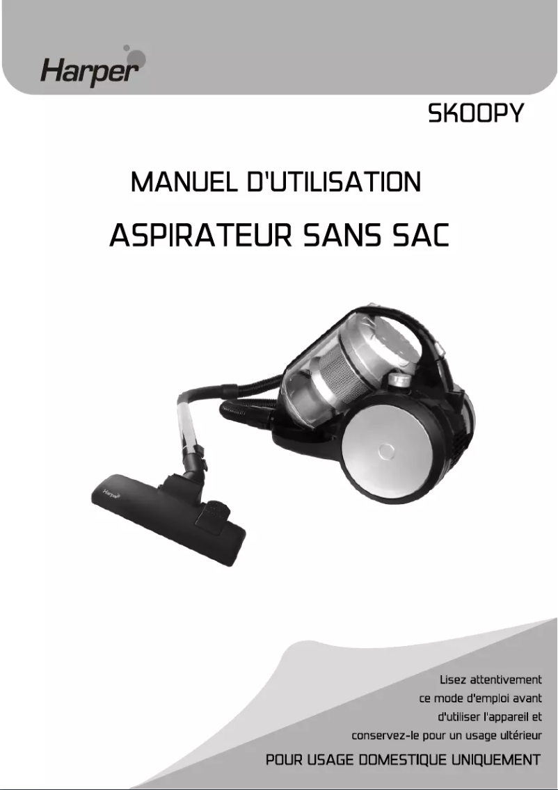 Page 1 de la notice Manuel utilisateur Harper SKOOPY