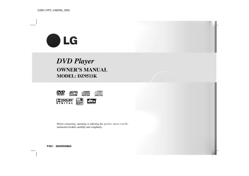 Página 1 del manual Manual de usuario LG DZ9511KPD