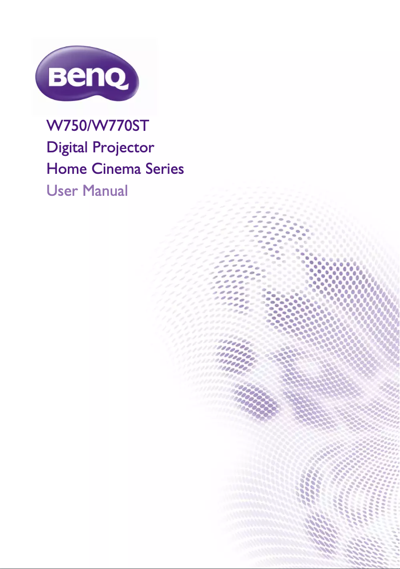 Page 1 de la notice Manuel utilisateur BenQ W770ST
