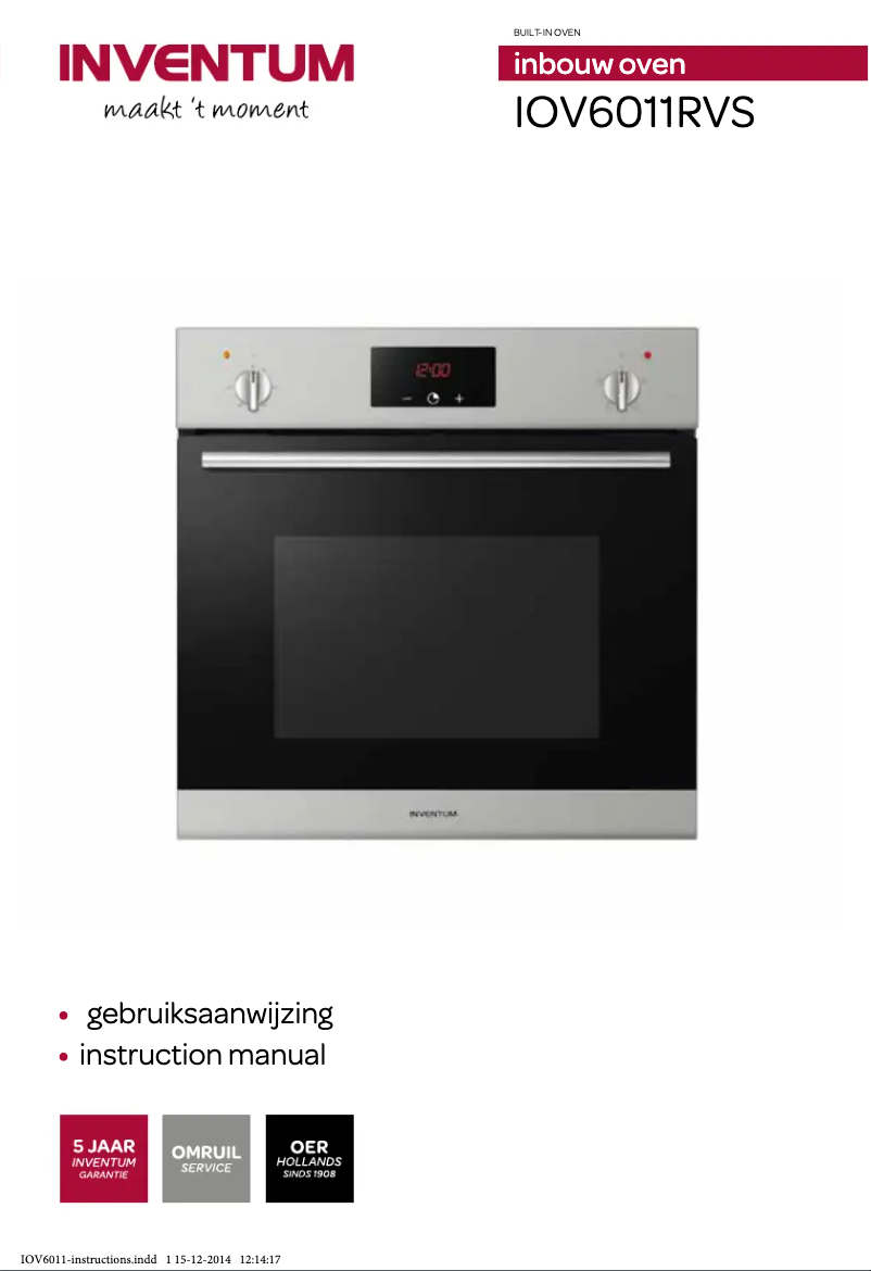 Page 1 of the manual User Manual Inventum IOV6011RVS