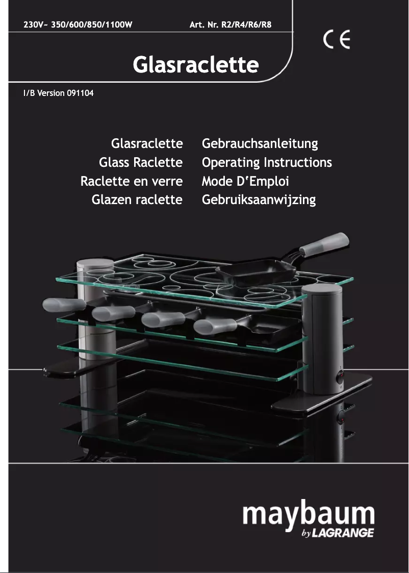 Page 1 de la notice Manuel utilisateur Maybaum Glass Raclette R6