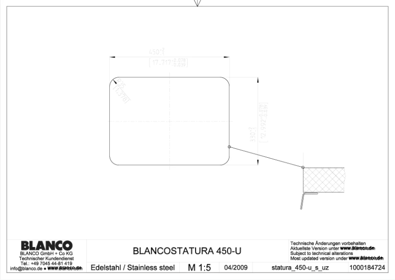 Page 1 de la notice Manuel utilisateur BLANCO STATURA 450-U