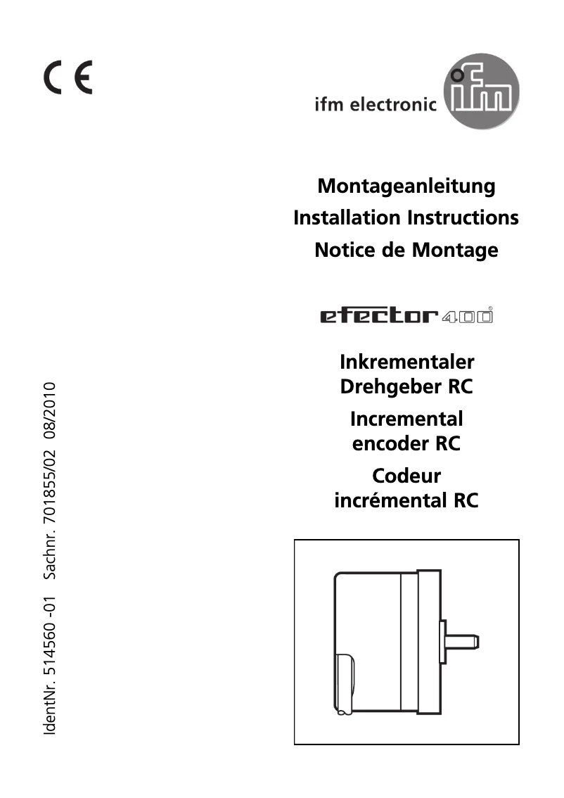 Page n°1 - Manuel utilisateur IFM RC1014