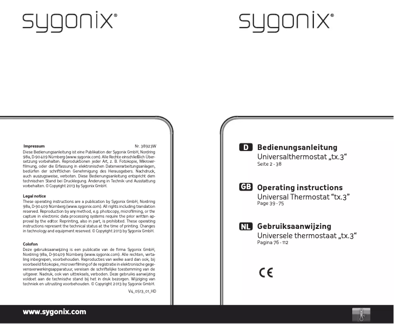 Page 1 de la notice Manuel utilisateur Sygonix tx.3