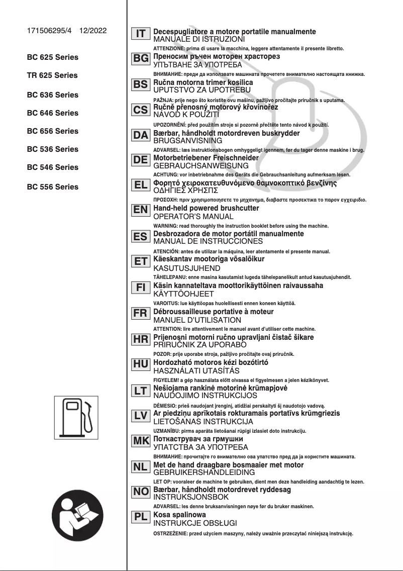 Page n°1 - Manuel utilisateur Stiga BC 750