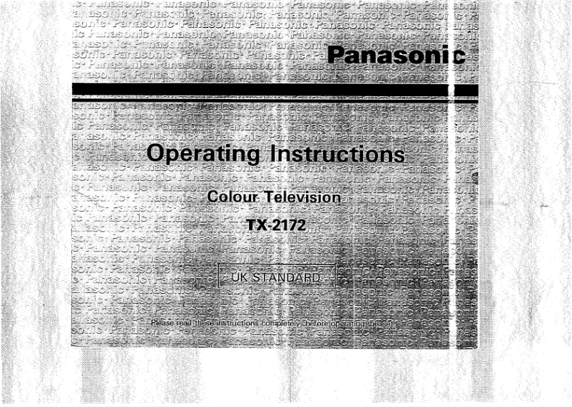 Page 1 de la notice Manuel utilisateur Panasonic TX-2172