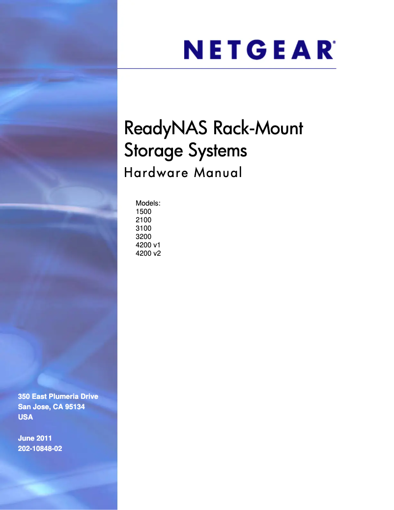 Page 1 de la notice Manuel utilisateur Netgear ReadyNAS 3100