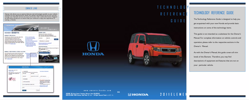 Page 1 de la notice Manuel utilisateur Honda Element (2011)